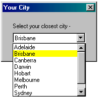 Select your closest City